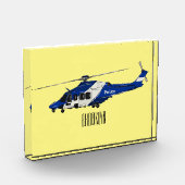 警察のヘリコプター漫画イラストレーション フォトブロック (左)