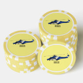 警察のヘリコプター漫画イラストレーション ポーカーチップ (積み重ね)