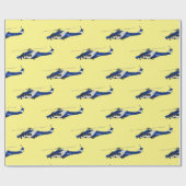 警察のヘリコプター漫画イラストレーション ラッピングペーパー (フラット)