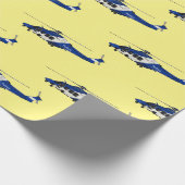 警察のヘリコプター漫画イラストレーション ラッピングペーパー (角)