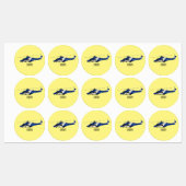 警察のヘリコプター漫画イラストレーション ラベル (シート)