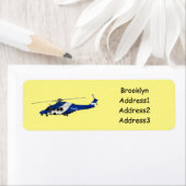 警察のヘリコプター漫画イラストレーション ラベル (インサイチュ)