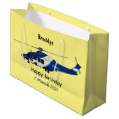 警察のヘリコプター漫画イラストレーション ラージペーパーバッグ (正面アングル)