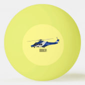 警察のヘリコプター漫画イラストレーション 卓球ボール (裏面)