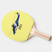 警察のヘリコプター漫画イラストレーション 卓球ラケット (横)