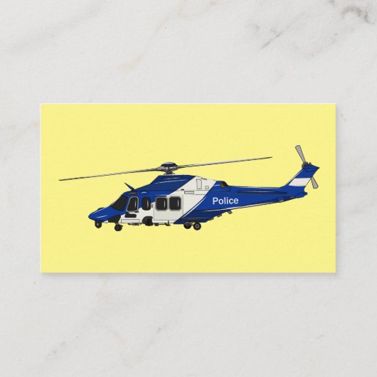 警察のヘリコプター漫画イラストレーション 名刺 (裏面)