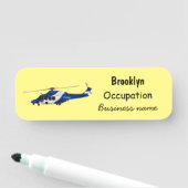 警察のヘリコプター漫画イラストレーション 名札 (インサイチュ)