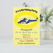 警察のヘリコプター漫画イラストレーション 招待状 (スタンド正面)