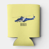 警察のヘリコプター漫画イラストレーション 缶クーラー (裏面)