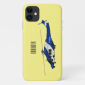 警察のヘリコプター漫画イラストレーション Case-Mate iPhoneケース (裏面)