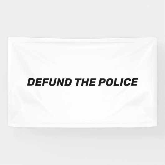 警察のホワイトブラックタイポグラフィを取り除モダンく 横断幕 (横)