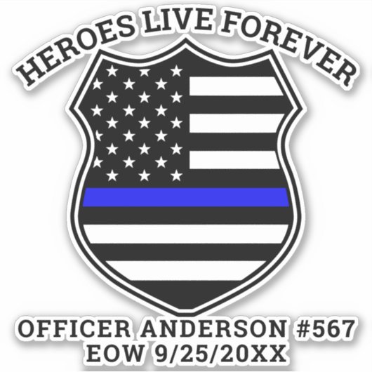 警察のメモリアルヒーローは永遠に車Sに住んでいる シール (正面)