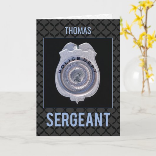 警察の下士官に一流のプロモーションを個人化して下さい カード (黄色い花)