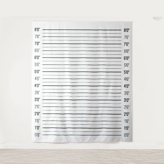 警察の並び順　刑事のムグショット　白い背景 タペストリー (正面)