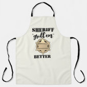 警察の保安官のエプロン: BBQエプロン、エプロンおもしろいン エプロン (正面)