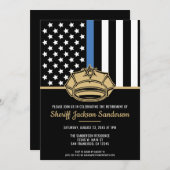 警察の保安官法執行引退 招待状 (正面/裏面)