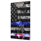 警察の信号（細い青い線）フラグ クリップボード (左)