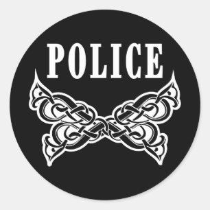 警察の入れ墨およびパーソナライズなギフト ラウンドシール
