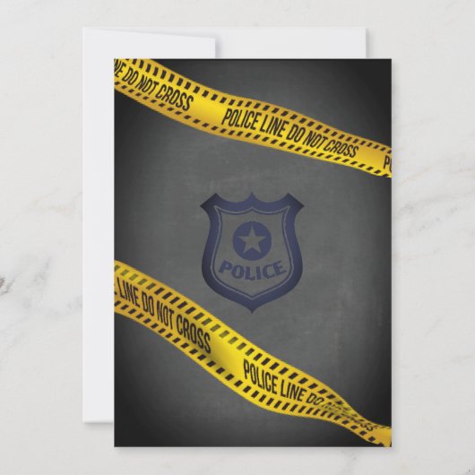 警察の制服の動物の誕生日 招待状 (裏面)