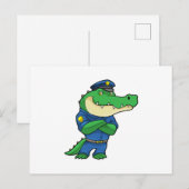 警察の制服を着たワニの警官 ポストカード (正面/裏面)