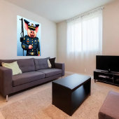 警察の制服を着た豚のポートレート | AI Art ポスター