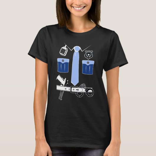 警察の制服 – 恐ろしいホラーの夜の衣装 Tシャツ (正面)