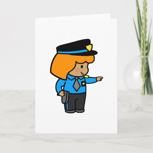 警察の女性 カード (正面)
