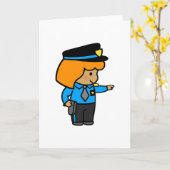 警察の女性 カード (黄色い花)