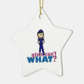 警察の女性 セラミックオーナメント (左)