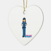 警察の女性-中 セラミックオーナメント (左)