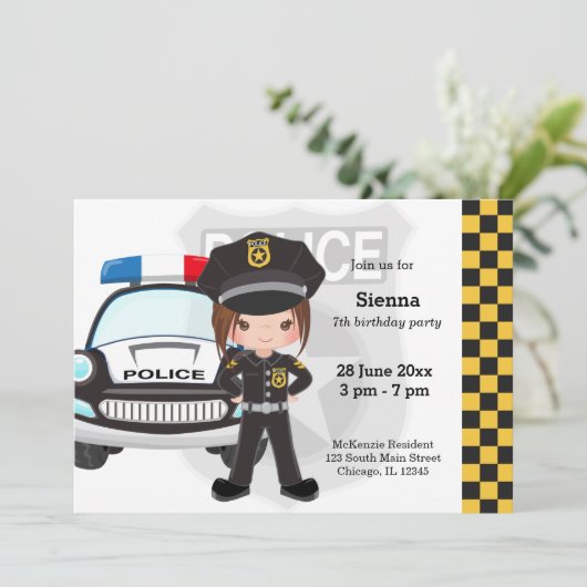 警察の子供の誕生日パーティー 招待状 (スタンド正面)