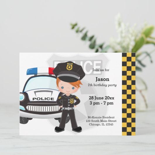 警察の子供の誕生日パーティー 招待状 (スタンド正面)