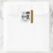 警察の子供パーティー スクエアシール (バッグ)