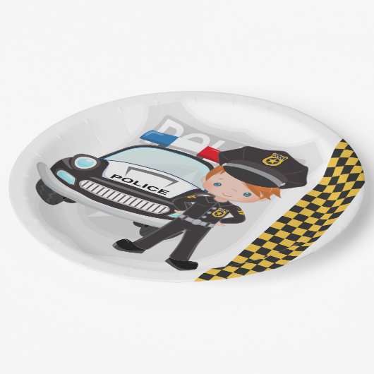 警察の子供パーティー ペーパープレート (アングル)