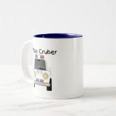 警察の巡洋艦のTシャツおよびギフト ツートーンマグカップ (正面左)