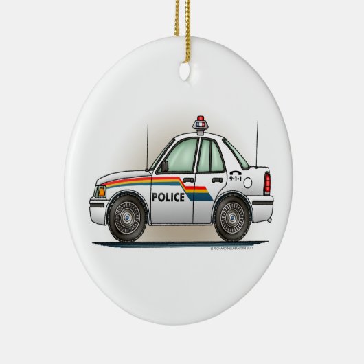 警察の巡洋艦車の警察官車のオーナメント セラミックオーナメント (右)
