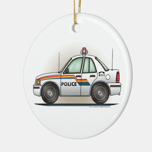 警察の巡洋艦車の警察官車のオーナメント セラミックオーナメント (左)