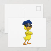 警察の帽子をかぶったヒヨコ ポストカード (正面/裏面)