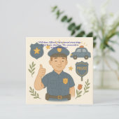 警察の帽子 お祝いカード 招待状 (スタンド正面)