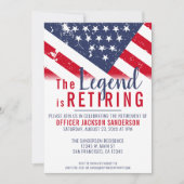 警察の引退に伴う愛国心のあるアメリカ国旗 招待状 (正面)