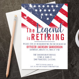 警察の引退に伴う愛国心のあるアメリカ国旗 招待状