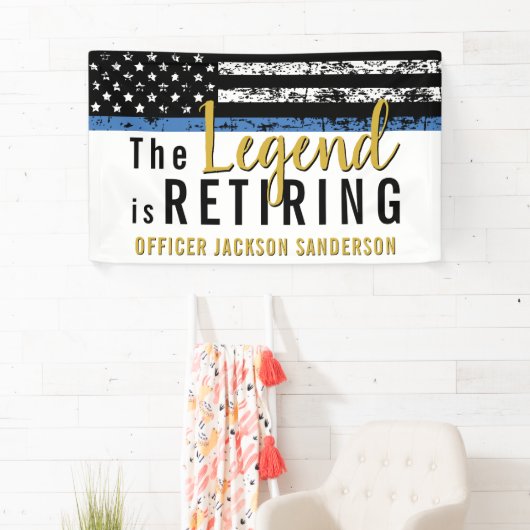 警察の引退シンブルーラインアメリカン 横断幕 (インサイチュ)