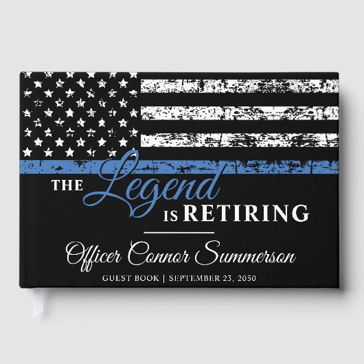 警察の引退シンブルーラインアメリカ国旗 ゲストブック (正面)