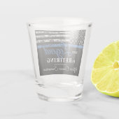 警察の引退シンブルーラインアメリカ国旗 ショットグラス (裏面)