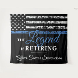 警察の引退シンブルーラインアメリカ国旗 タペストリー