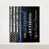 警察の引退シンブルーラインアメリカ国旗 タペストリー (正面)