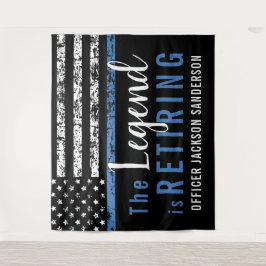 警察の引退シンブルーラインアメリカ国旗 タペストリー