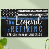 警察の引退シンブルーラインアメリカ国旗 横断幕