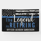 警察の引退シンブルーラインアメリカ国旗 横断幕 (横)