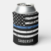 警察の引退シンブルーラインアメリカ国旗 缶クーラー (缶裏面)